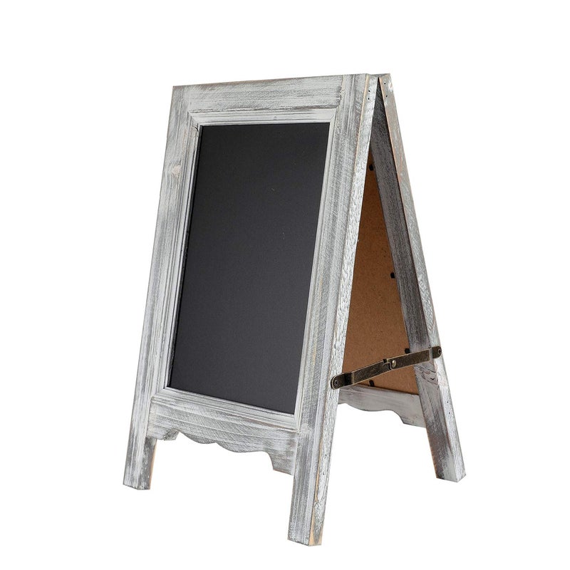 VERGOODR 15 inch Mini Tabletop Wooden A-Frame Double-Sided Slate Chalkboard Sign Easel for Business (Gray) - Image 1
